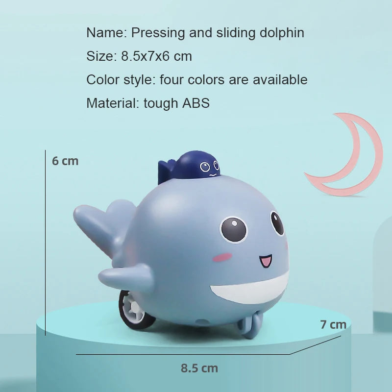 Inertial Press & Go Mini Whale Toy - 1Pc