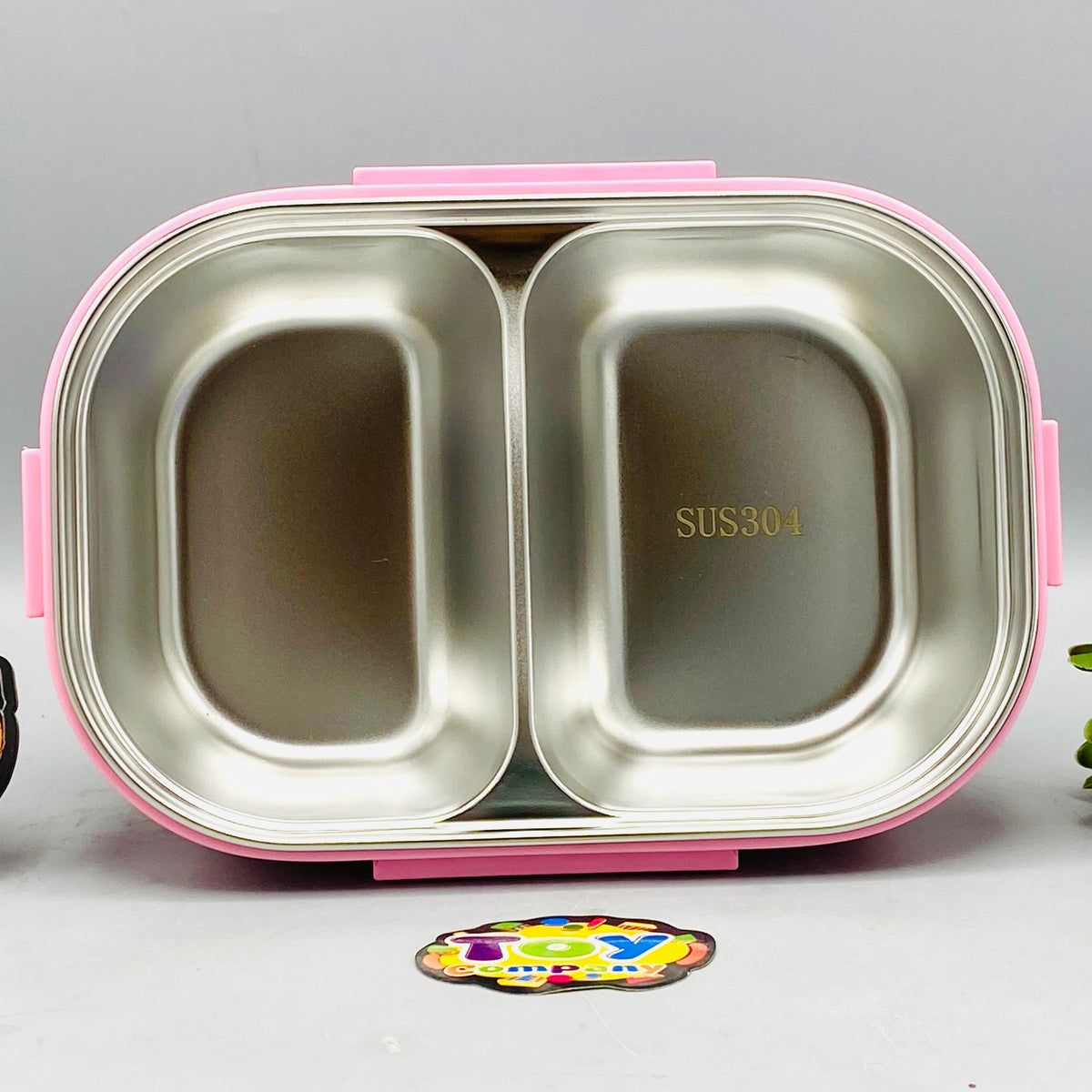 Plastic School Lunch Box With Spoon - Purple