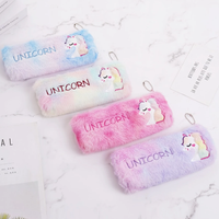 Plush Unicorn Fur Pencil Pouch - 1Pc