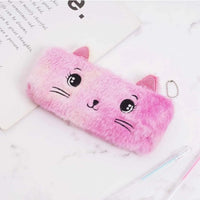 Plush Kitty Fur Pencil Pouch - 1Pc