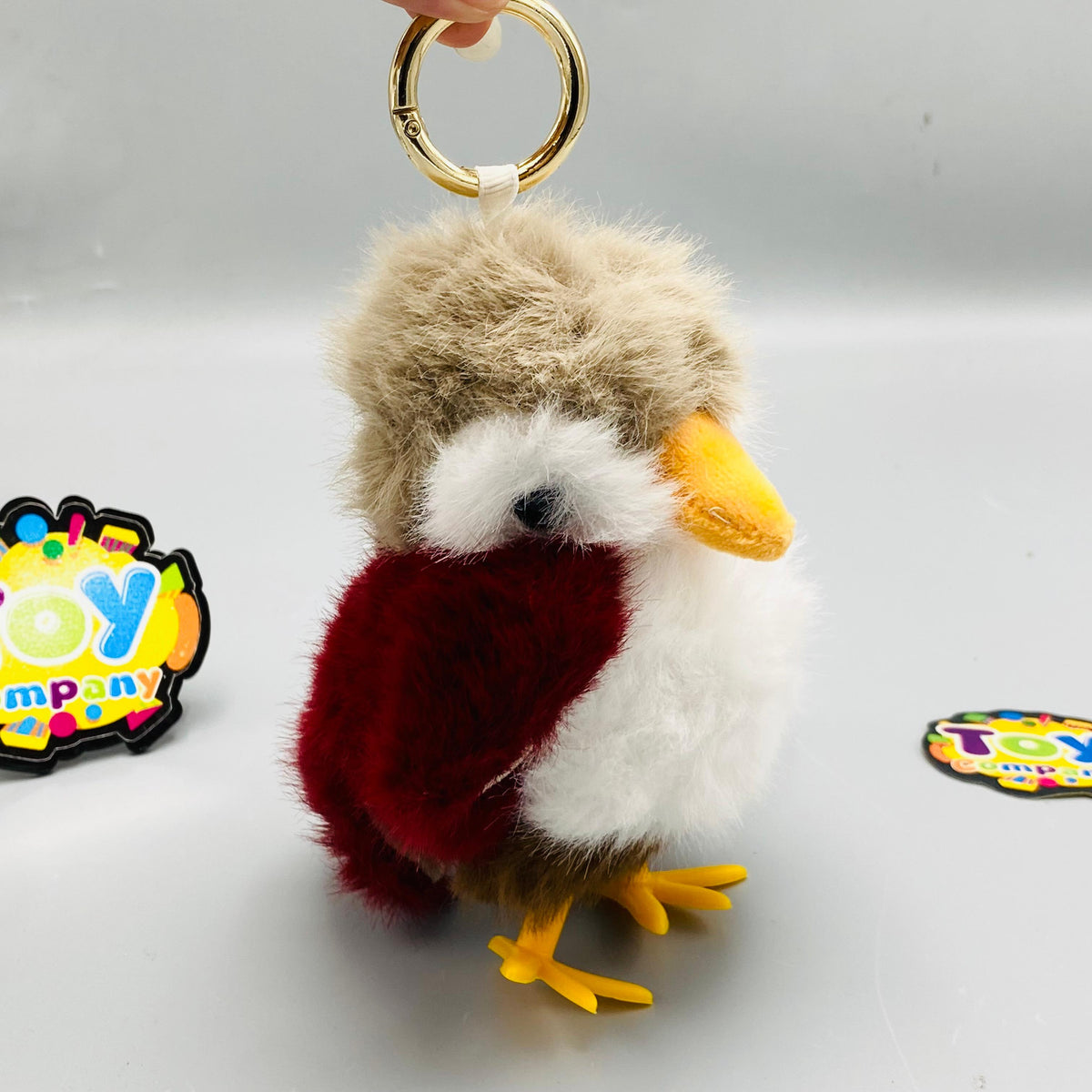 Mini Plush Puffin Style Keychain