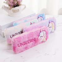 Plush Unicorn Fur Pencil Pouch - 1Pc