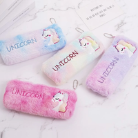 Plush Unicorn Fur Pencil Pouch - 1Pc
