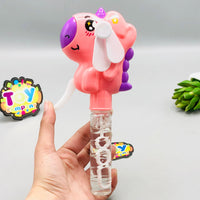 Pony Horse Handheld Fan & Bubble Stick - 1Pc