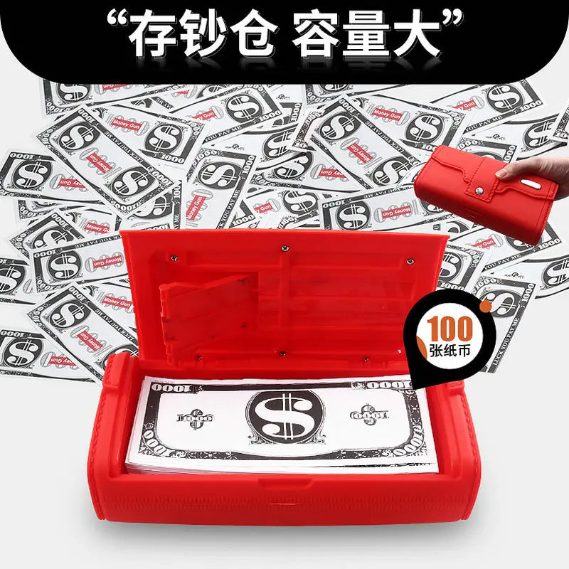 Wallet Money Gun Shooter With 100Pcs Prop Dollar