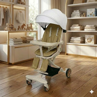 Premium Detachable Baby Luxury Stroller - White