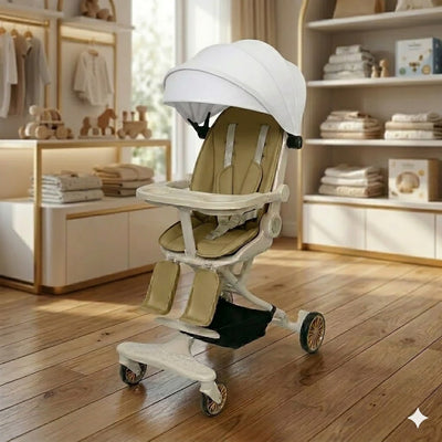 Premium Detachable Baby Luxury Stroller - White