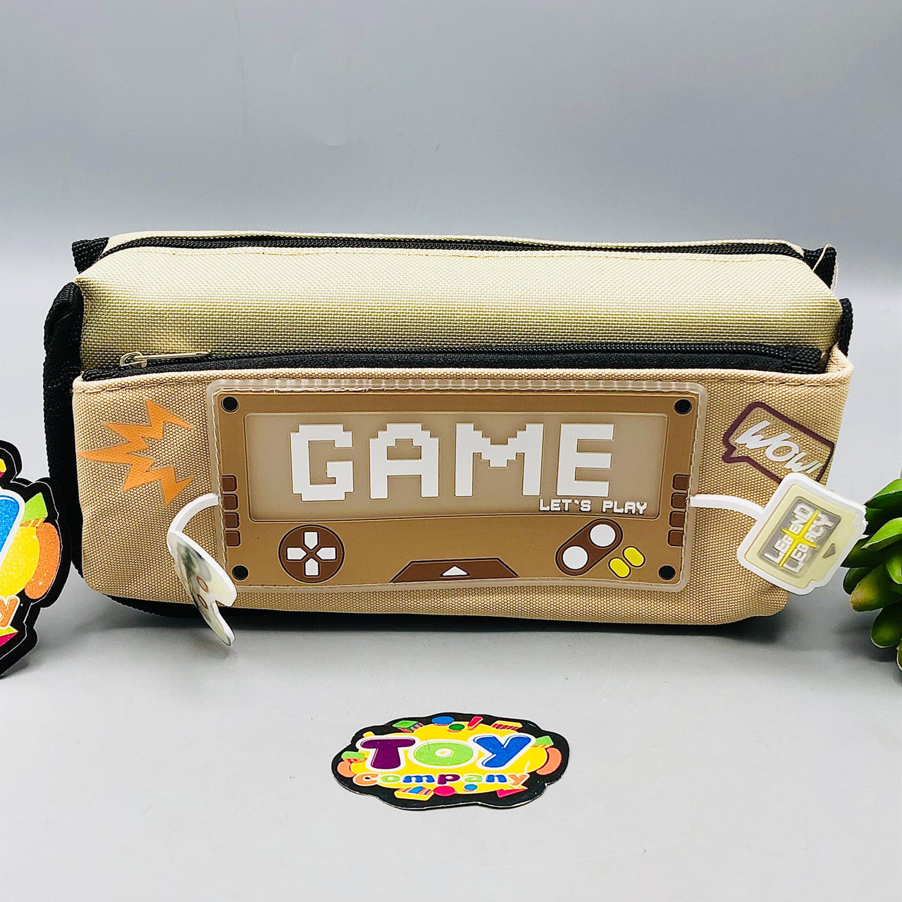 Premium Game Themed Kids Pencil Pouch - Beige