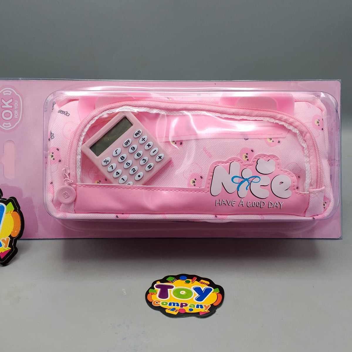 Premium Kids Pencil Pouch With Calculator - Pink