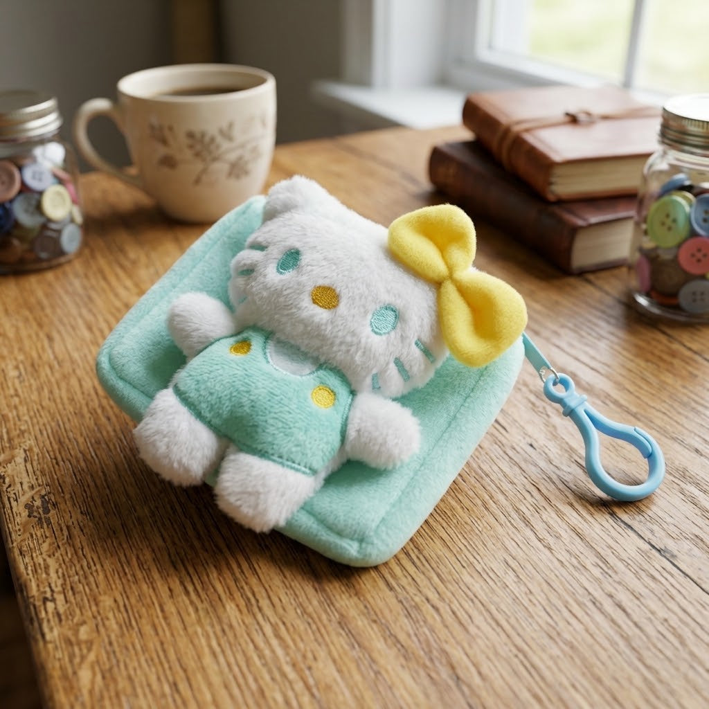 1Pc Premium Plush Hello Kitty Keychain Mini Pouch