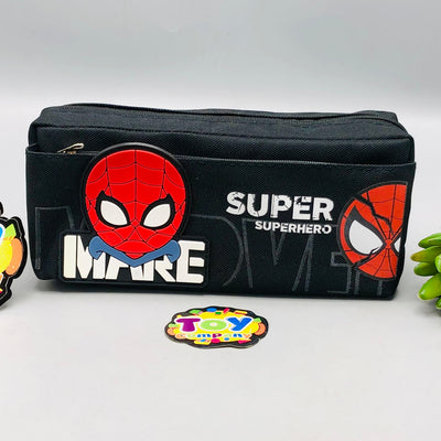 Premium Super Hero Themed 3 Zips Kids Pencil Pouch