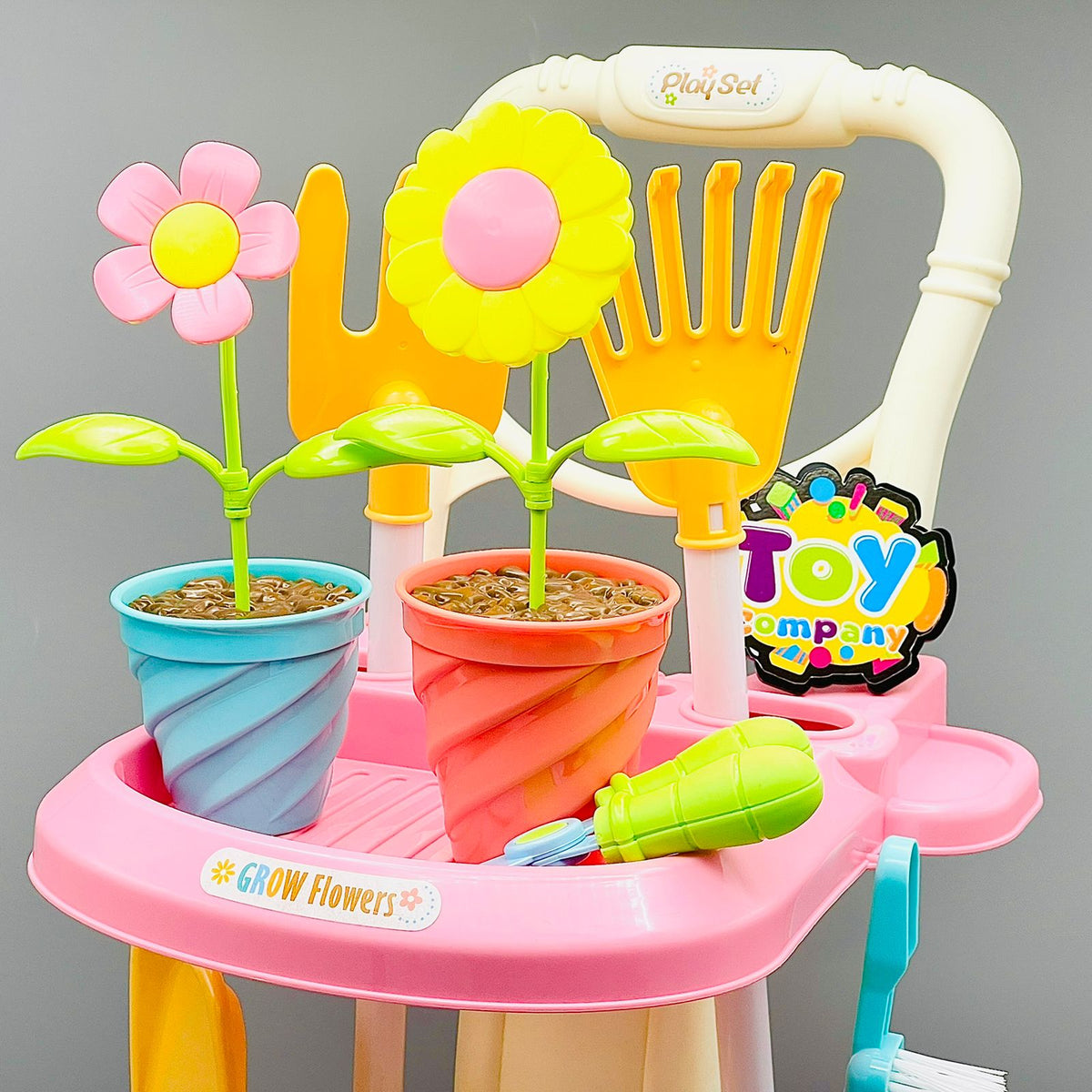 Pretend Play Grow Flower Trolley Set