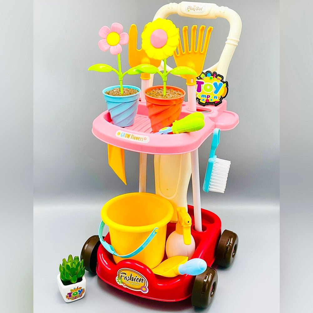 Pretend Play Grow Flower Trolley Set