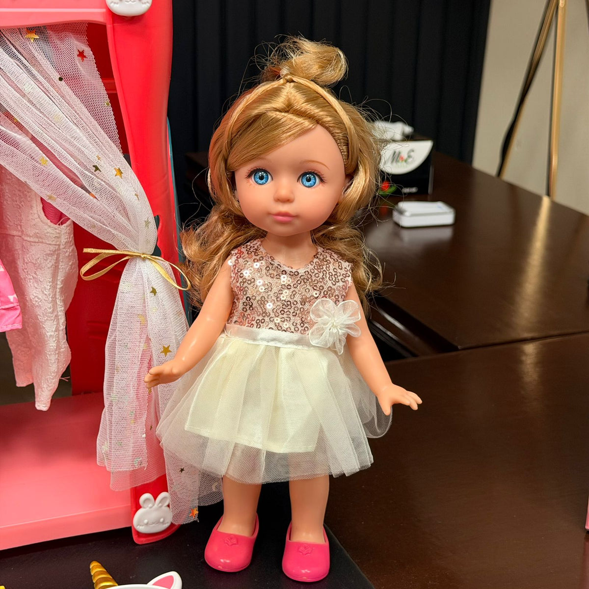 Pretend Play Girls Wardrobe With Doll