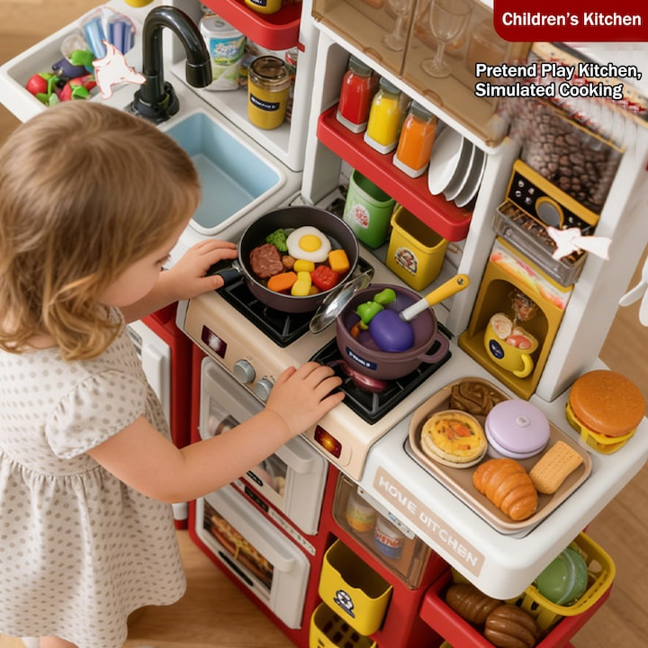 66Pcs Kids Pretend Play Dream Kitchen Set