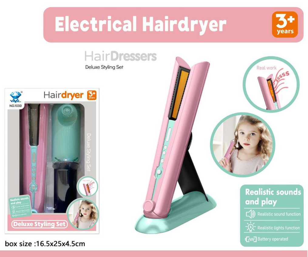 Pretend Play Girls Deluxe Hair Dryer Toy
