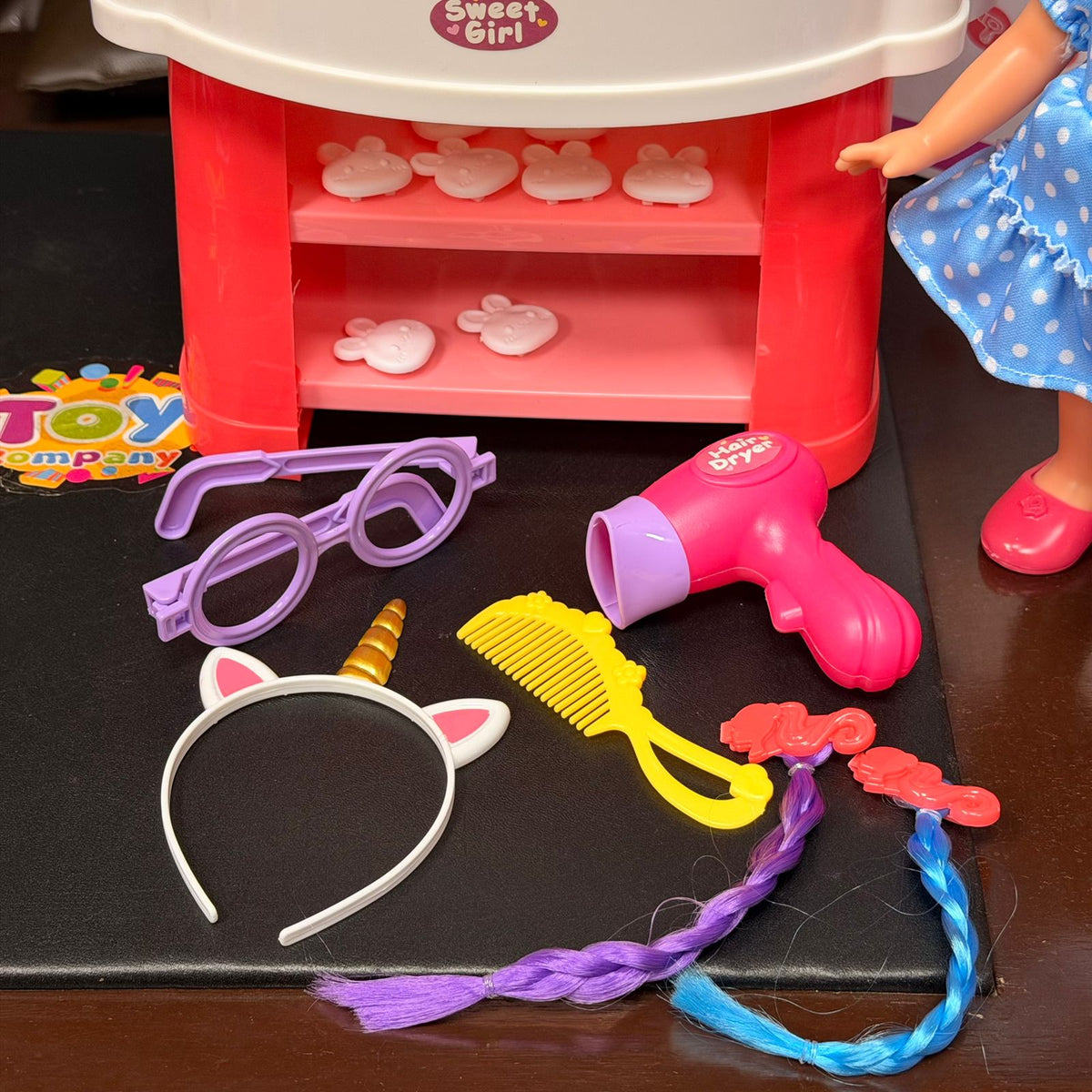 Pretend Play Girls Dressing Table With Doll