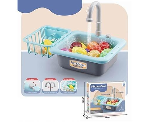 20Pcs Kids Pretend Play Kitchen Sink With Accessories
