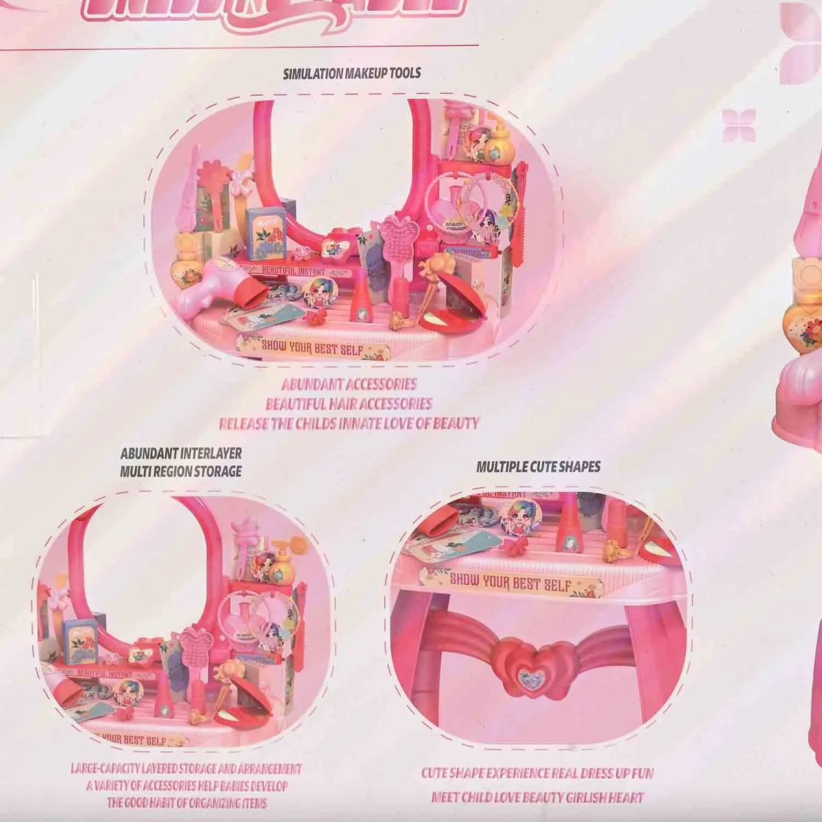 57Pcs Pretend Princess Dressing Table 