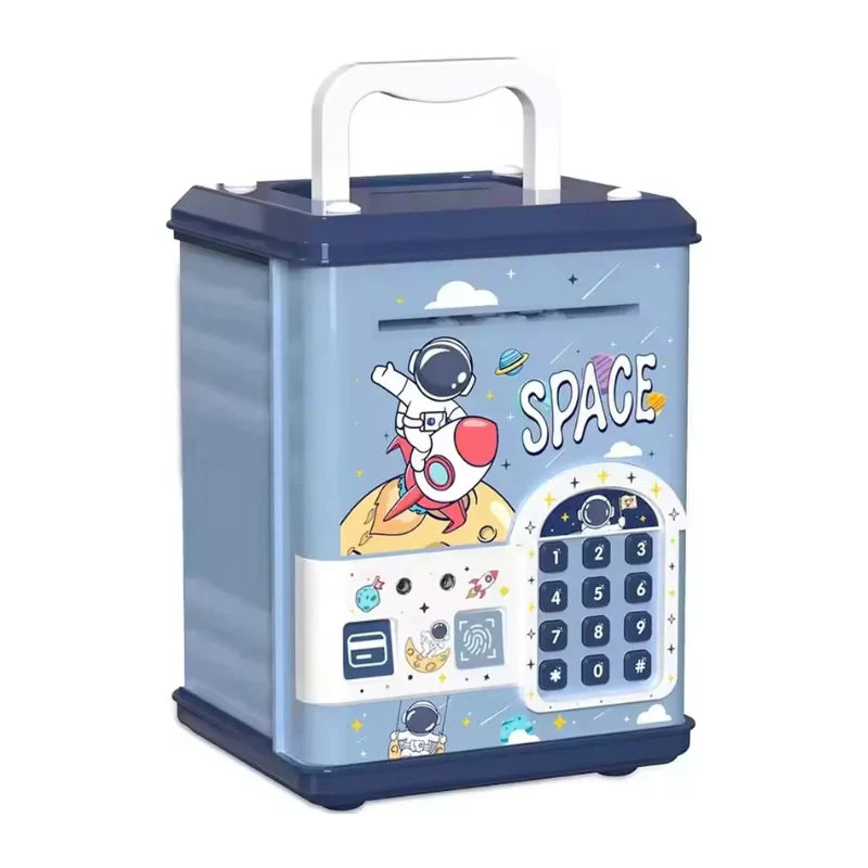 Space Fingerprint & Swipe Card Unlock Piggy Bank