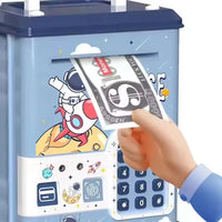 Space Fingerprint & Swipe Card Unlock Piggy Bank
