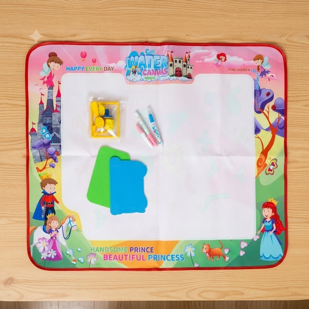 Prince & Princess Theme Water Canvas Painting Mat - 100x80cm