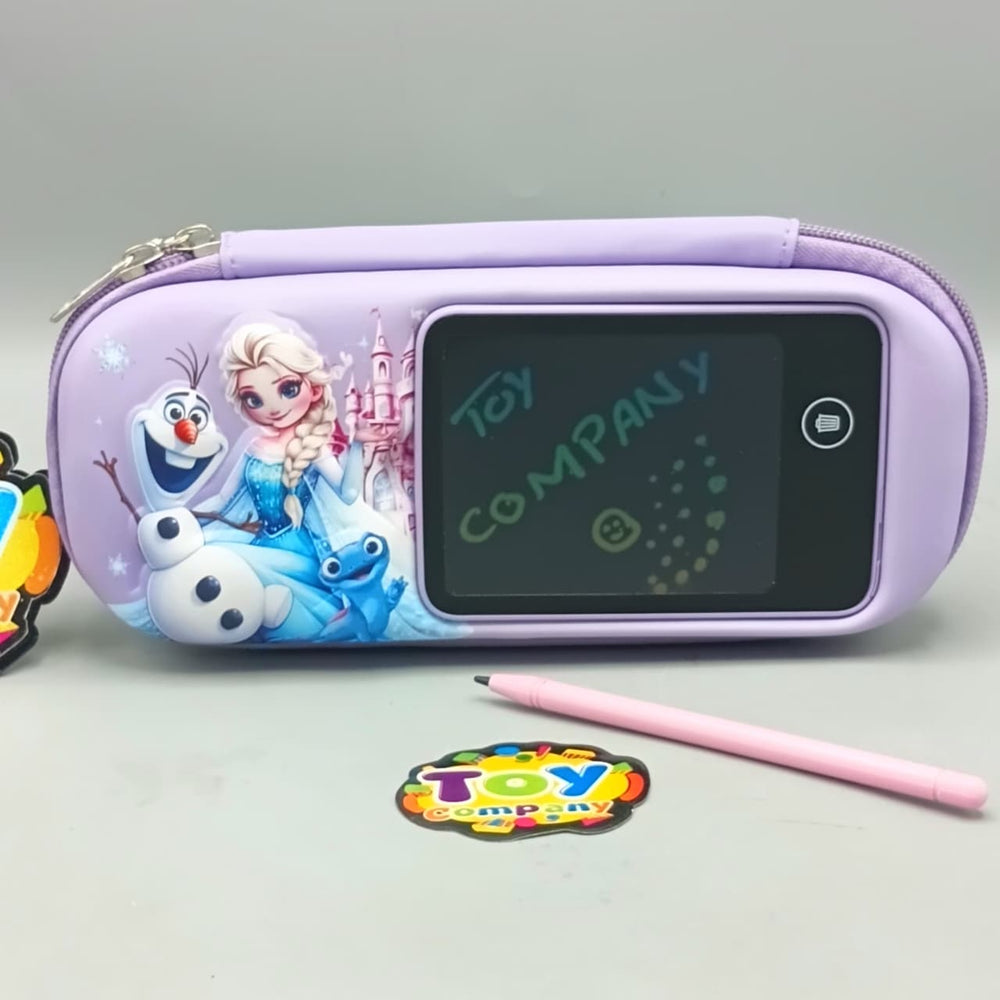 Princes Themed Kids Pencil Pouch With LCD Writing Tablet