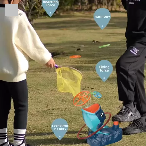 Kids Puffer Fish Frisbee Ejection Flying Saucer Game