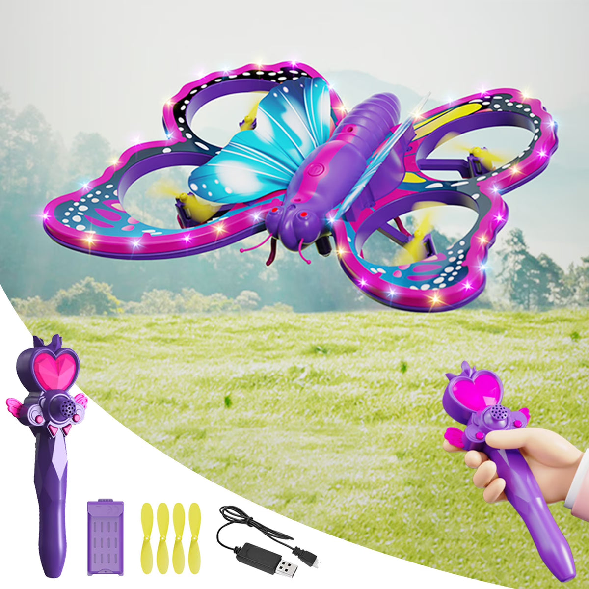 2.4G RC Magic Wand Flying Butterfly With Lights