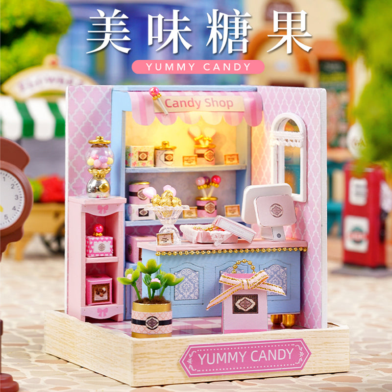 DIY Miniature Yummy Candy Shop With LED Lights