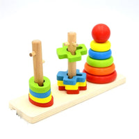 Wooden Rainbow Three Column Tower