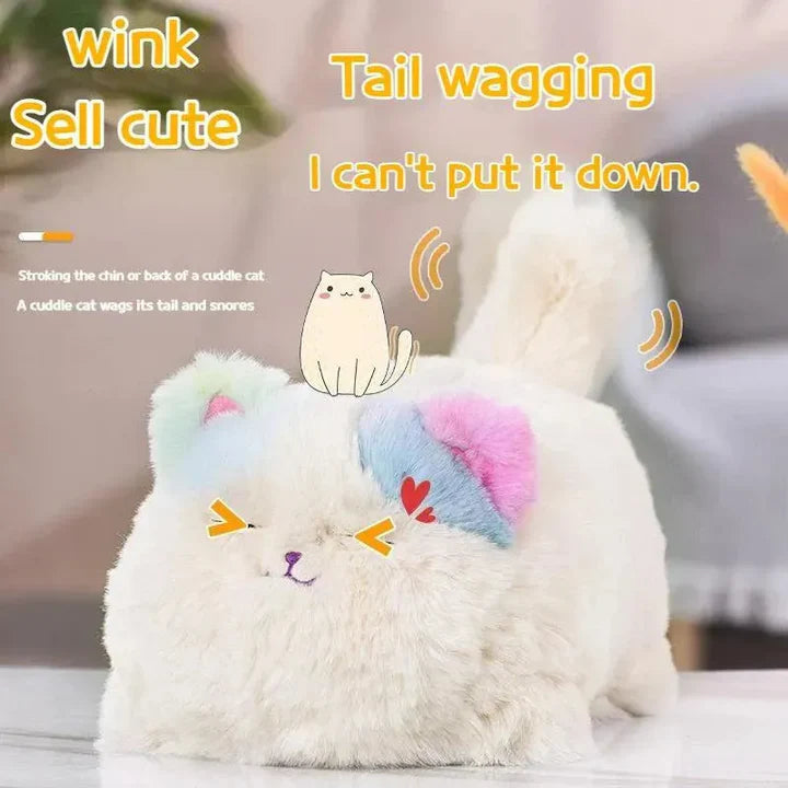 Realistic Plush Persian Cat With Wagging Tail & Winking Eyes