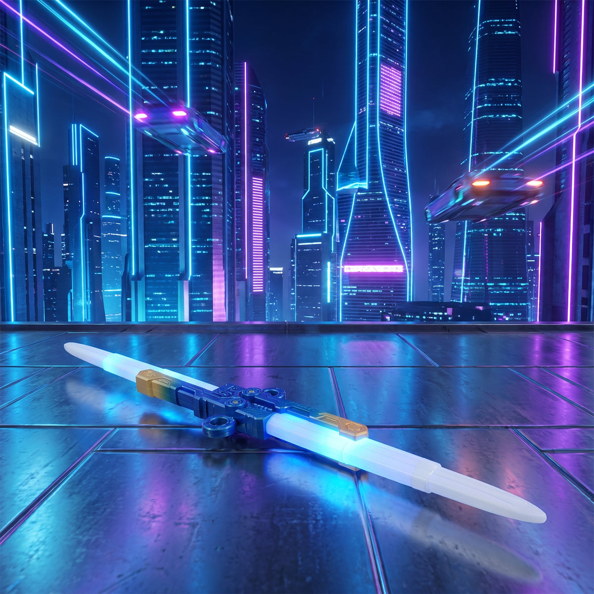 Rechargeable Double-Edge Butterfly Sword With Light