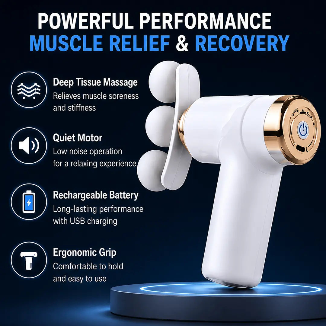 Rechargeable Facial Massage Gun With 5 Heads