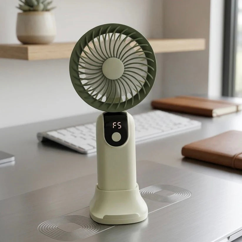 Rechargeable Five Speed Digital Display Fan - Without Box & USB