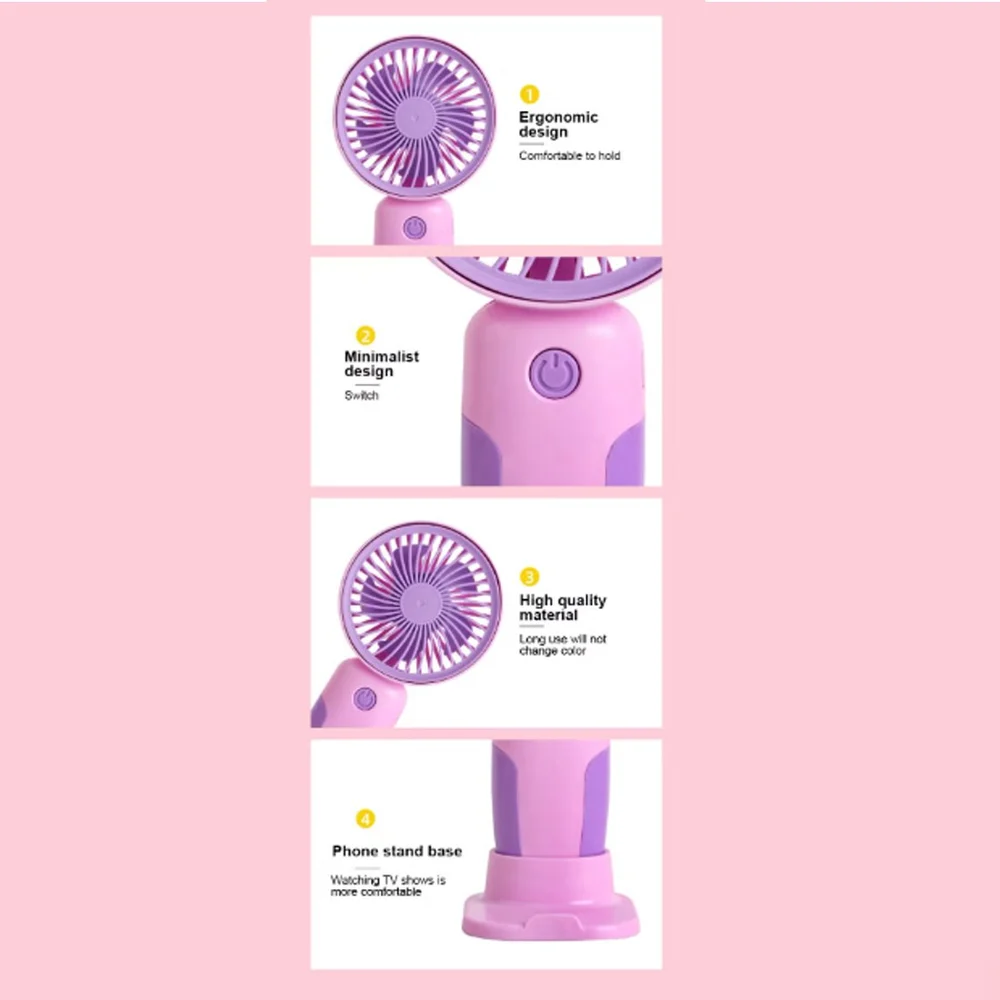 Rechargeable Mini Three Speed Cute Handheld Fan