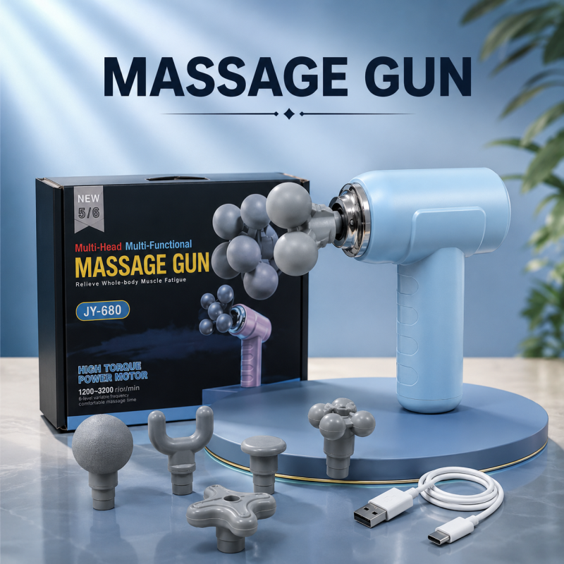 Rechargeable Multi-Head Muscle Fatigue Massage Gun
