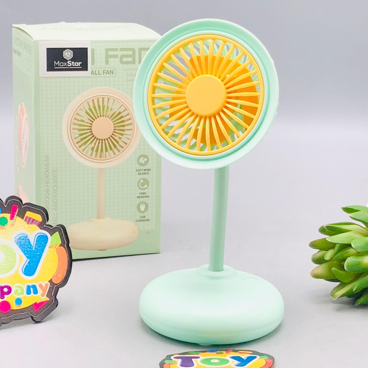 Rechargeable Three Speed Flexible Mini Desktop Fan