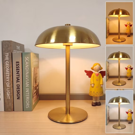 Rechargeable & Touchable Metal Umbrella LED Table Lamp