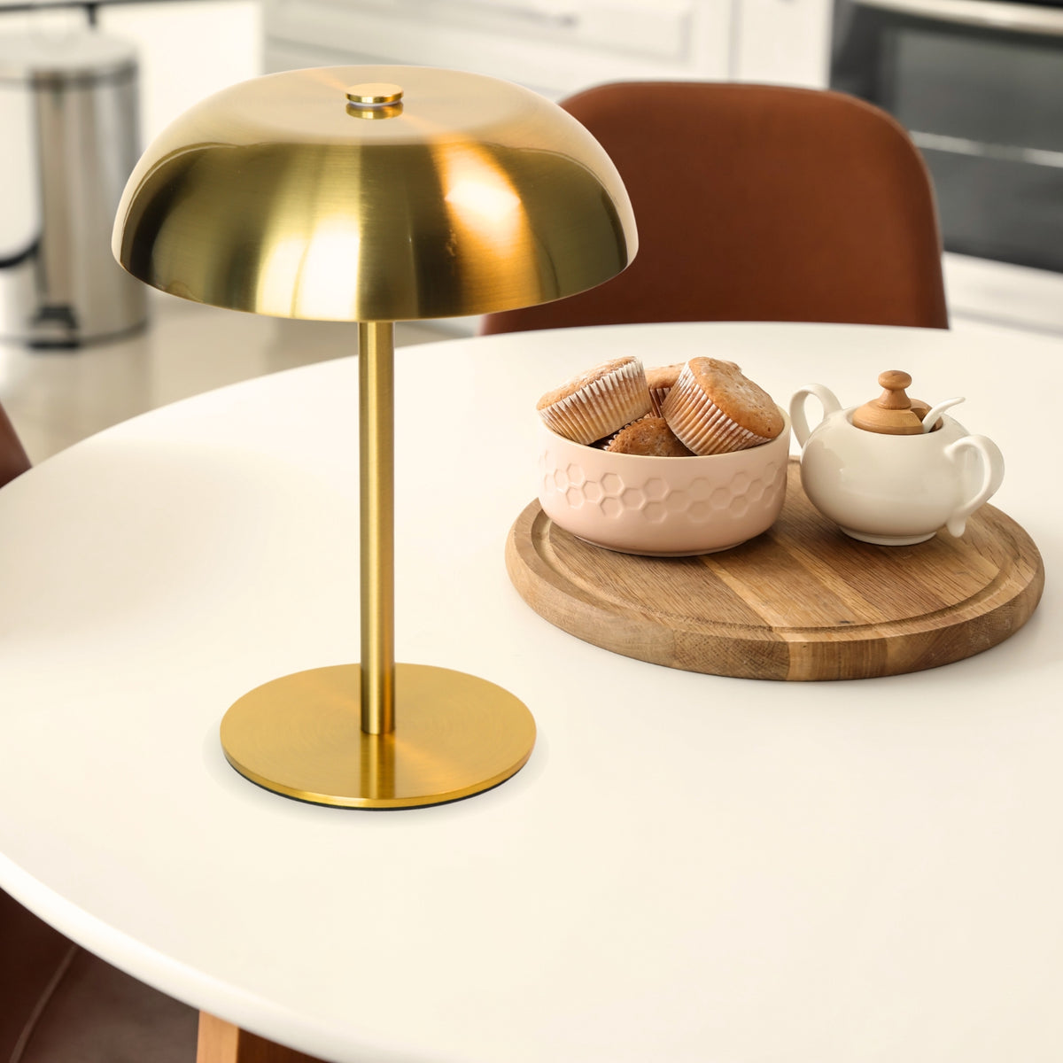 Rechargeable & Touchable Metal Umbrella LED Table Lamp