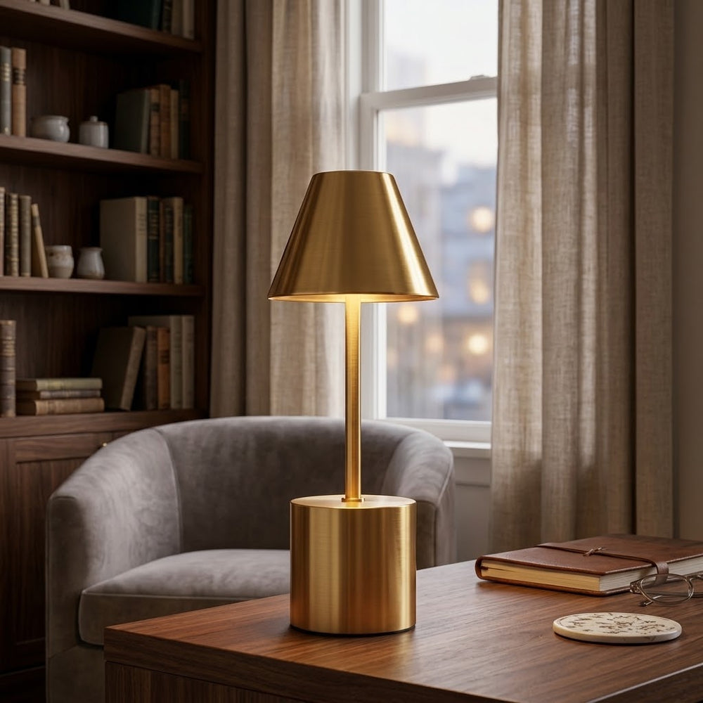 Rechargeable & Touchable Mid-Century Modern Metal LED Table Lamp