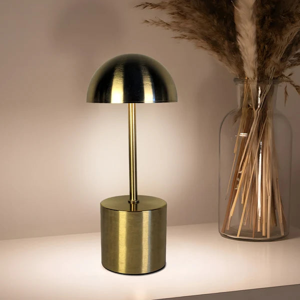 Rechargeable & Touchable Retro-Style Mushroom Metal LED Table Lamp