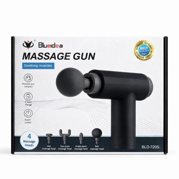 Rechargeable 4 Massage Heads Gun