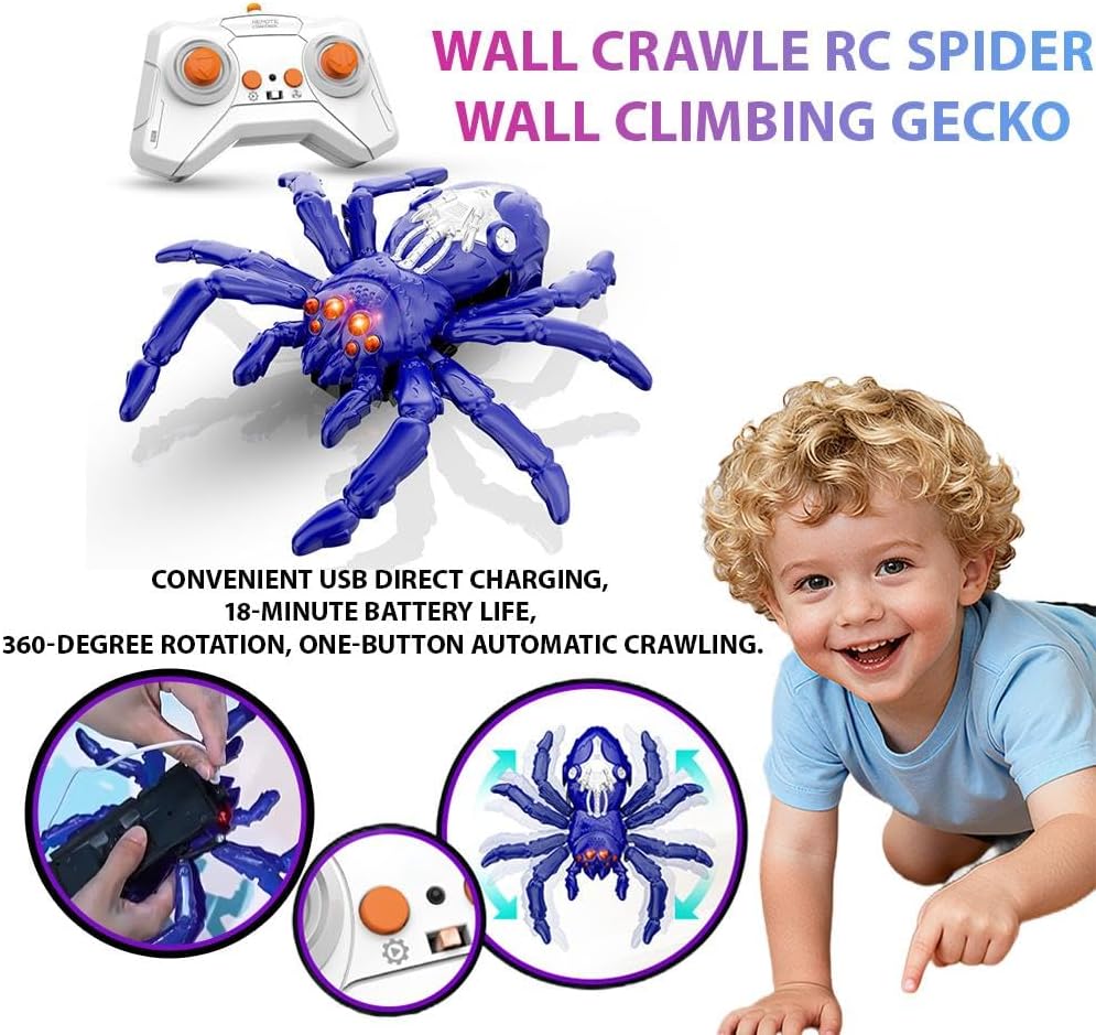 Remote Control Multi-functional Wall Climbing Spider With Lights
