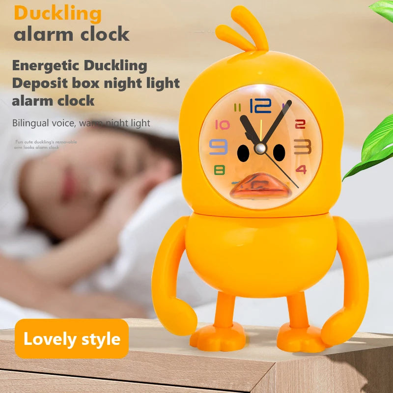Duckling Night Light Alarm Clock Piggy Bank