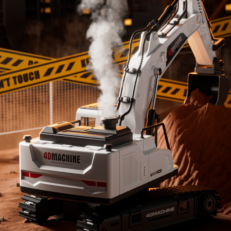 2.4GHz Remote Control Diecast Excavator With Smoke