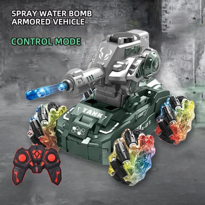 Remote Control Gel Blaster Shooting Tank With Smoke