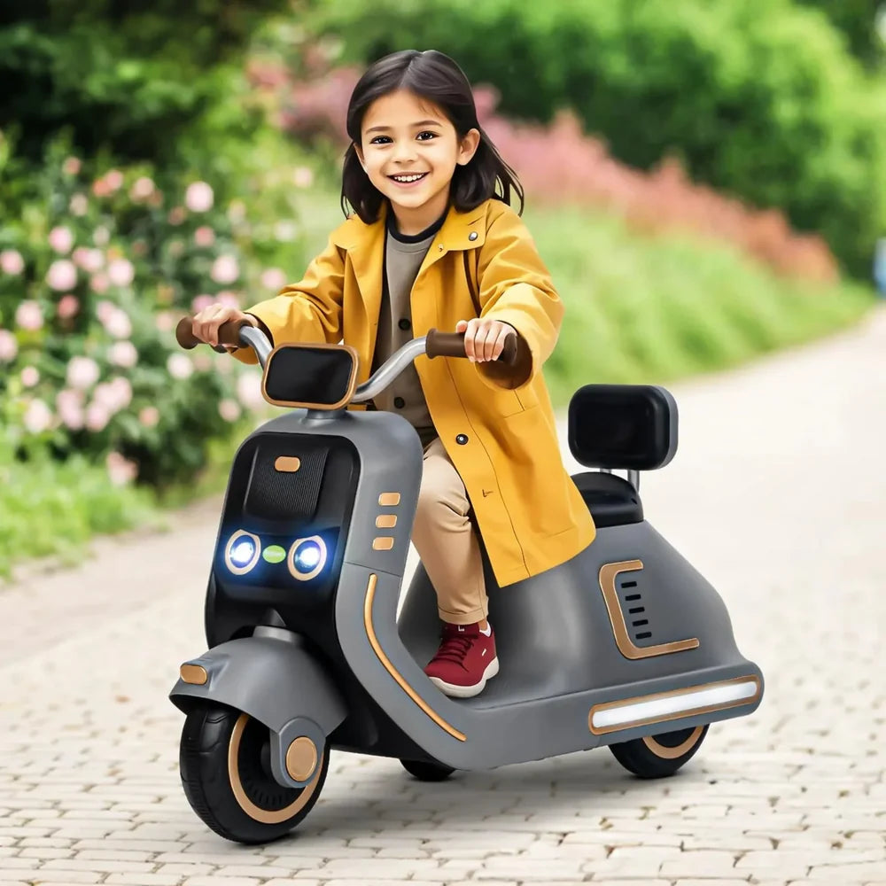 Kids Ride-on Rechargeable Vespa Scooter - Black