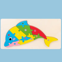 3D Wooden Shape Puzzle Board 1Pc - Assortment