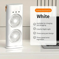 Rechargeable RC Dual Spray Fan With Lights